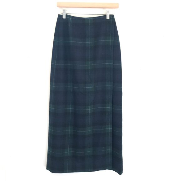 VTG Tartan plaid wrap kilt/skirt women's size 4 wool maxi Eddie Bauer preppy - Picture 1 of 11